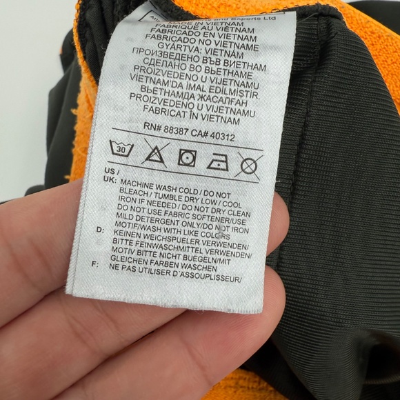 Adidas Shorts Men Medium Green Orange Climalite Basketball Running Activewear - Picture 7 of 12